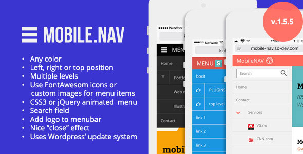 MOBILE.NAV v1.5.3 - Responsive menu wordpress plugin