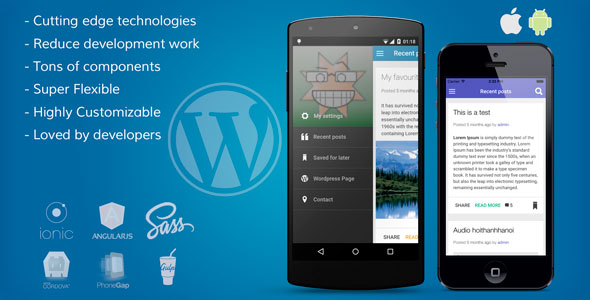 ionWordpress - Wordpress full Integrated mobile app