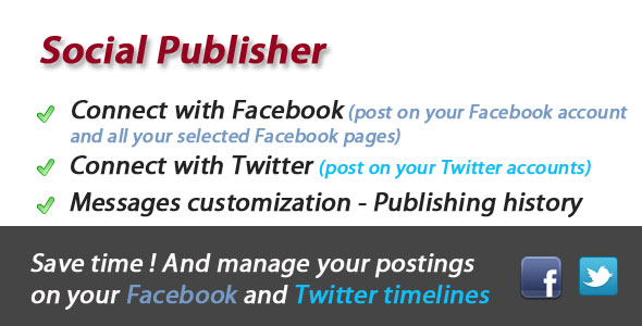 Facebook and Twitter Social Publisher 