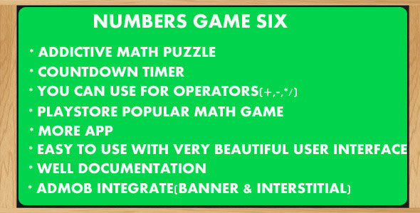 Numbers Game 6-Countdown 