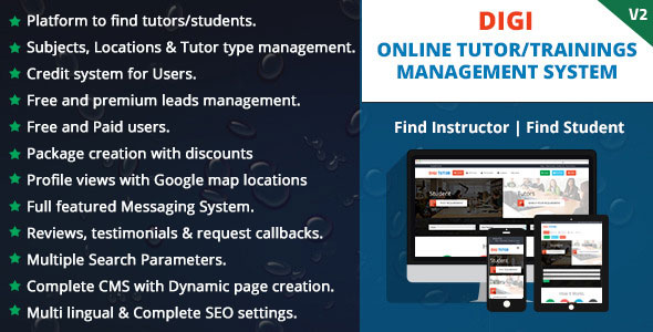 Digi Online Tutor/Trainings Management System