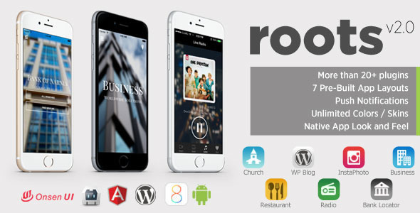 Roots - PhoneGap/Cordova Multi-Purpose Hybrid App