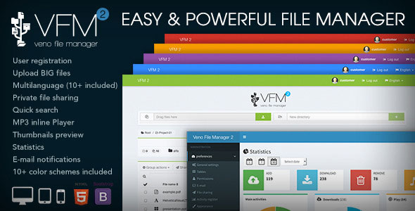 Veno File Manager v2.6.3 - host and share files