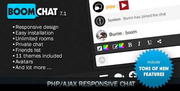 Boomchat v7.0 - Responsive PHP/AJAX Chat