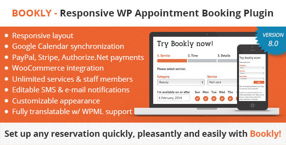 Bookly v8.0 - Responsive WordPress Booking and Scheduling Plugin