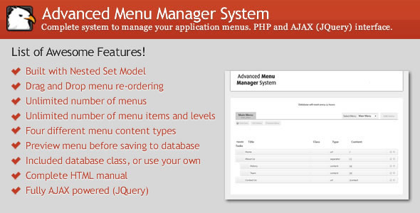 Advanced Menu Manager System