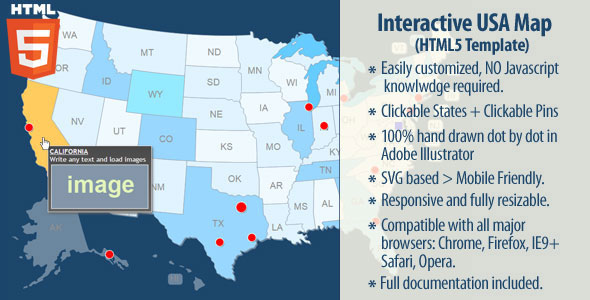 Interactive USA Map - HTML5