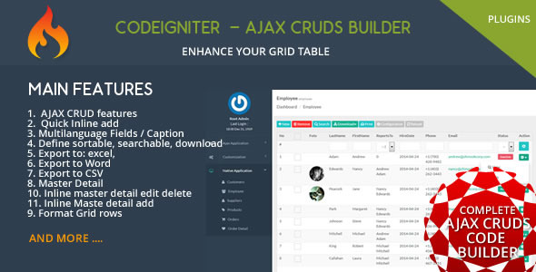 Codeigniter CMS - Ajax CRUD Plugins