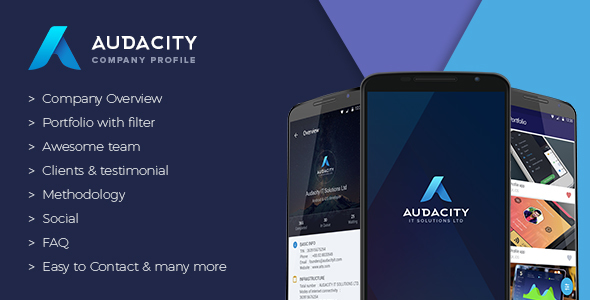 Audacity – Your Company Profile App + Google Analytics