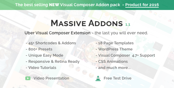 Massive Addons v1.1 - Uber Visual Composer Extension