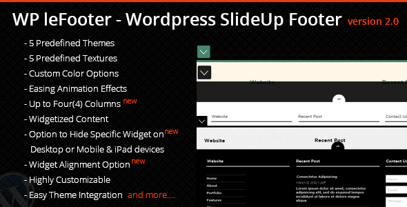 WP leFooter v2.0 - WordPress SlideUp Footer Plugin