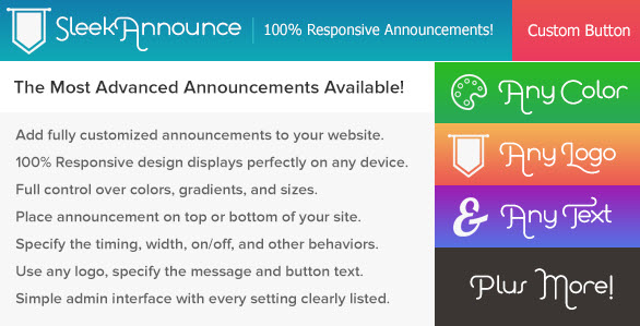 SleekAnnounce - Responsive Announcements and Cookie Notifications