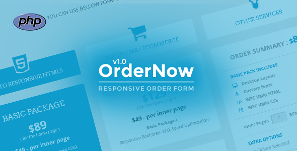 OrderNow - Responsive PHP Order Form