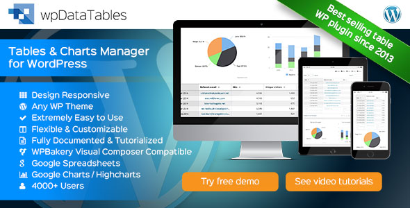 wpDataTables v1.6.1 - Tables and Charts Manager for WordPress