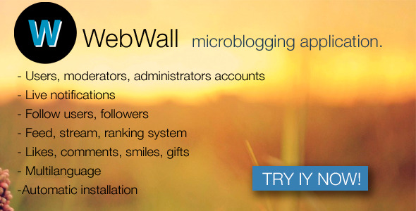 WebWall v1.1 - social microblogging application