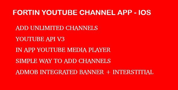 Fortin Video Channel App - Youtube Api V3 IOS