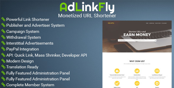 AdLinkFly v2.5.1 - Monetized URL Shortener
