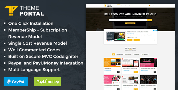 Theme Portal Marketplace - Sell Digital Products ,Themes, Plugins ,Scripts