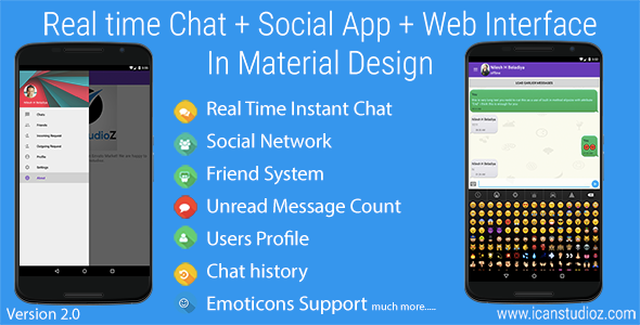 Real Time Chat + Social System + Web Interface