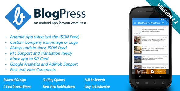 BlogPress v2.1 - An Android App for your WordPress