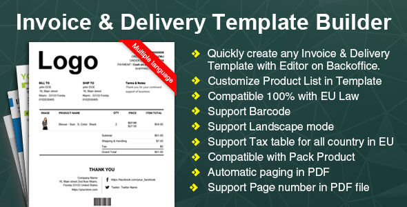Woocommerce Invoice & Delivery Template Builder