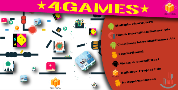 4BuildBox Games with Admob | Chartboost | Leaderboard and No Ads "In App Purchase"