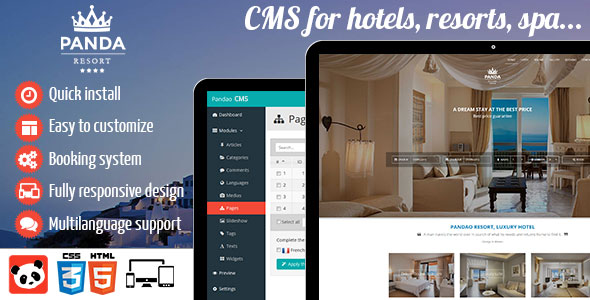 Panda Resort 2 - CMS for hotel - Booking system