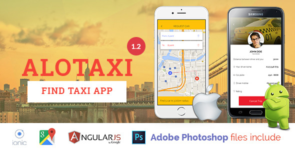 AloTaxi v1.2 - Mobile App Template