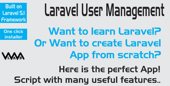 Laravel User Manager - Create L5 project with ease