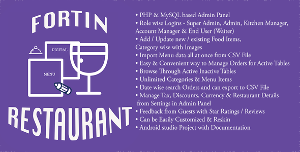 Fortin Restaurant Waiter Ordering System with Admin Panel