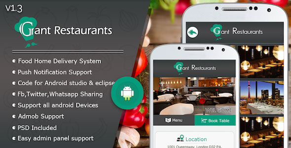 Food Delivery System for Restaurant with backend Android Full Application v1.3