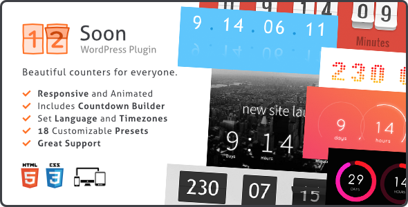 Soon Countdown Pack v1.8.1 - Responsive WordPress Plugin