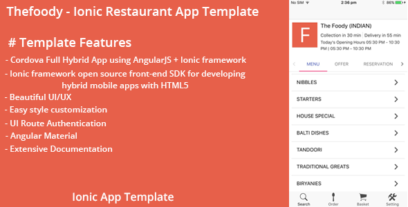 Thefoody - Ionic Restaurant App Template