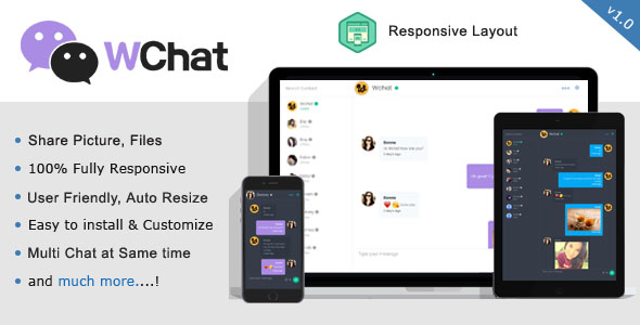 Wchat - Fully Responsive PHP/AJAX Chat
