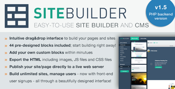 SiteBuilder Lite v1.5 - Drag&Drop site builder and CMS