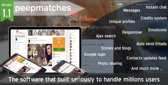 Peepmatches v1.1.0 - Advanced php dating and social script