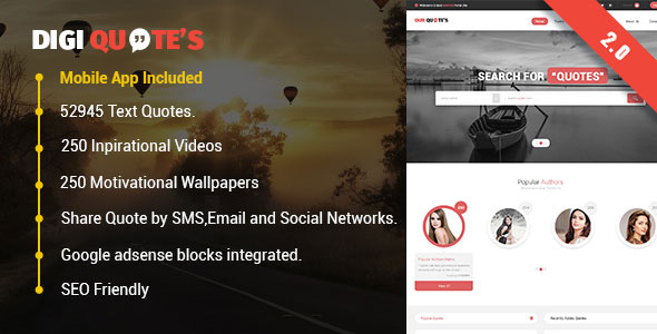 DigiQuotes - Ultimate Quotebasket PHP Script with Mobile App