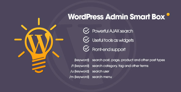 WP Admin Smart Box - Powerful AJAX search & tools for WordPress backend