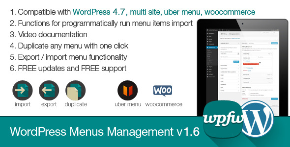 WordPress Menus Management v1.6