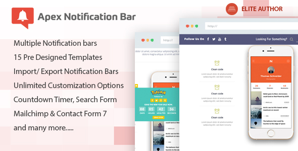 Apex Notification Bar - Responsive Notification Bar Plugin for WordPress