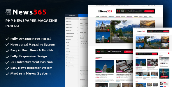 News365 v1.5 – PHP Newspaper Script Magazine Blog with Video Newspaper