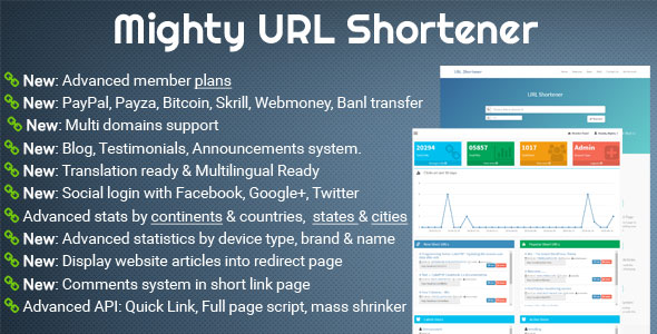 Mighty URL Shortener v2.0.0 - Short URL Script