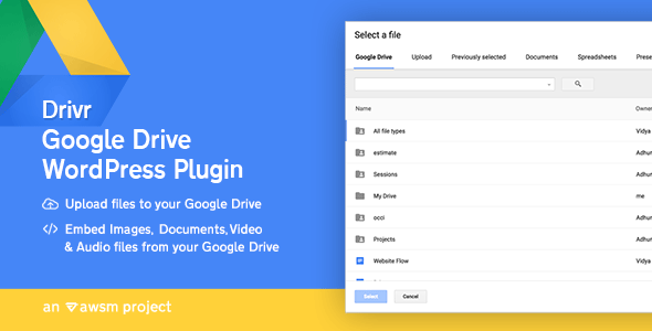 Drivr v1.0 - Google Drive Plugin for WordPress