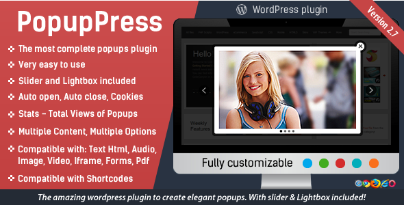 PopupPress v2.7 - Popups with Slider & Lightbox for WP