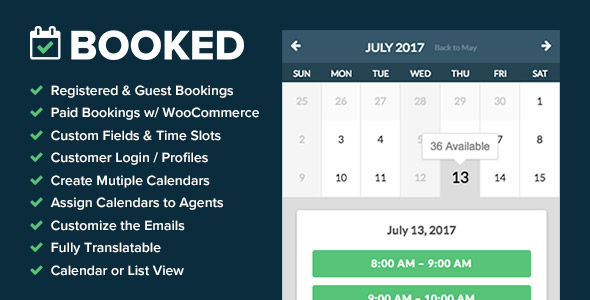 Booked v1.9.15 - Appointment Booking for WordPress
