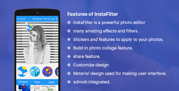 Insta Filter (Fun with Photos & Stickers + Admob)