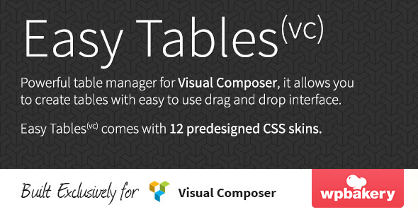 Easy Tables v1.0.11 - Table Manager for Visual Composer