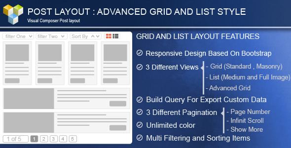 Advance Post Grid/List with custom filtering for Visual Composer v4.0