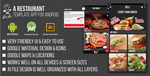 Deli - Restaurant UI Template App for Android