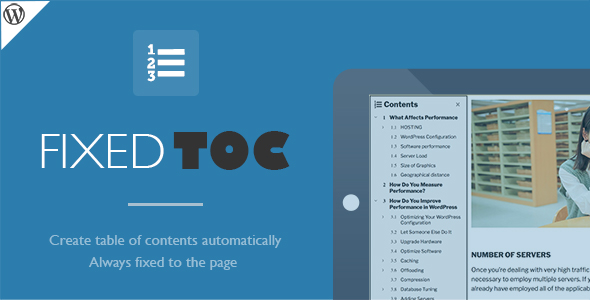 Fixed TOC v3.1.14 - table of contents for WordPress plugin